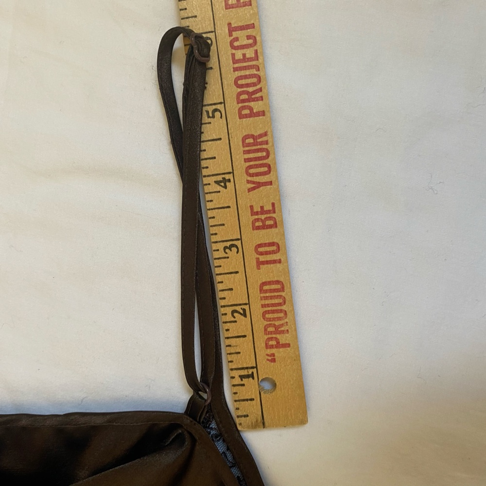 Ricki's Rich Chocolate Brown Lace Trim Satin Empire Waist Sexy Camisole Tank LG - Picture 16 of 16